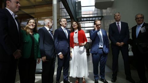 La ministra de Hacienda, María Jesús Montero, y el presidente de la Xunta coincididieron en julio en un acto en A Coruña