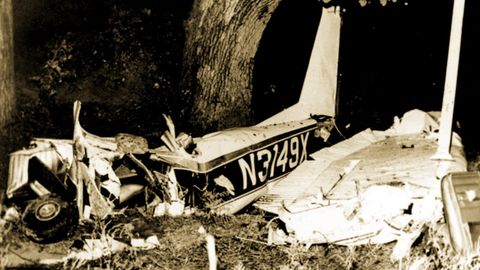 Imagen de la avioneta en la que viajaba Rocky Marciano, que muri vctima de accidente el 31 de agosto de 1969