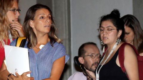 Los representantes de Unidas Podemos, Yolanda Díaz y Pablo Echenique, entre otros