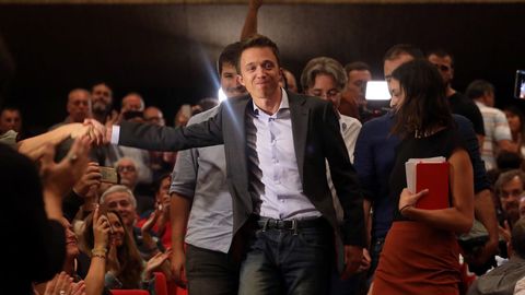 Íñigo Errejón, en la asamblea de este jueves en la sede madrileña de UGT