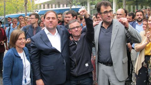 Carme Forcadel,  Oriol Junqueras, Josep Maria Jov, y Llus Salvad 