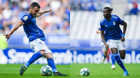 Joselu e Ibra en un partido del Real Oviedo de esta temporada