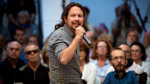 Pablo Iglesias, en un acto de precampaña en Madrid