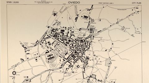 Mapa de Oviedo en la Segunda Guerra Mundial