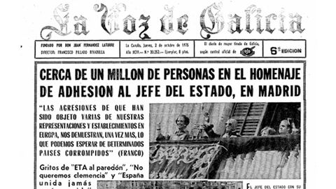 Portada de La Voz del día 1 de octubre de 1975