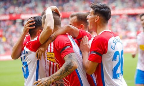 Celebración gol del Sporting