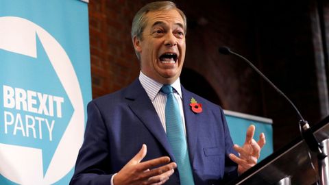 Farage lanzó su campaña con la oferta a Johnson de una alianza electoral