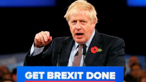 Boris Johnson, en un mitin en Birmingham