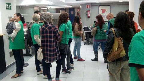Una protesta de la PAH de Oviedo