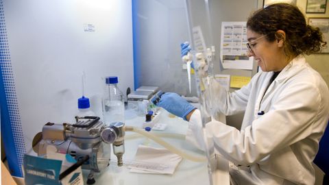 Los laboratorios de Agafac en el puerto analizan cada día muestras de cereales importados