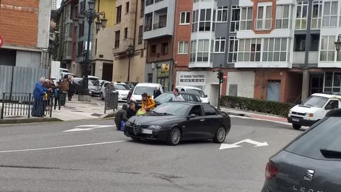 Momentos despus del atropello, que tuvo lugar en la calle Azcrraga de Oviedo