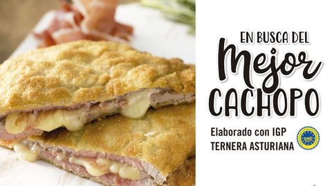 Cartel publicitario del Consejo Regulador de la I.G.P. Ternera Asturiana para la IV edición del concurso nacional «En busca del Mejor Cachopo elaborado con Ternera Asturiana I.G.P.»