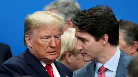 Trump y Trudeau, en la cumbre de la OTAN