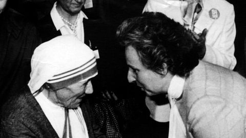 Saludando a la madre Teresa de Calcuta en el ao 1983