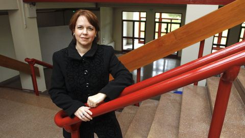 La directora de la Cátedra Epifanio Campo, Maripaz Mateo, en el espacio de la Politénica Superior que albergará el centro