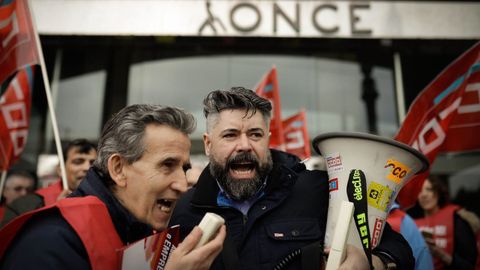 Concentración sindical en la ONCE A Coruña