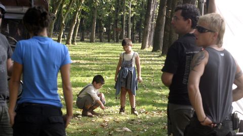 Rodaje de «Los girasoles ciegos» en Leiro.