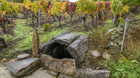 La Fonte da Abadía está protegida por lajas de piedra