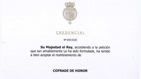 En la imagen, un detalle de la carta emitida por la Casa Real el pasado 14 de enero aceptando el nombramiento