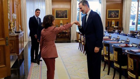 Felipe VI recibe a la vicepresidenta primera del Gobierno, Carmen Calvo