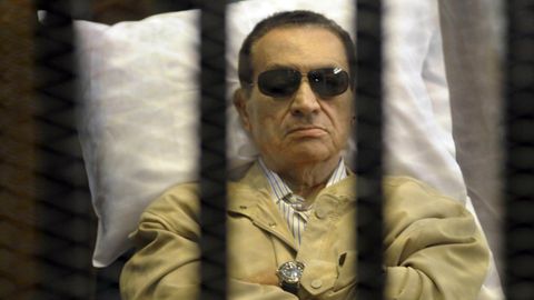 Mubarak, en el 2012, cuando fue juzgado