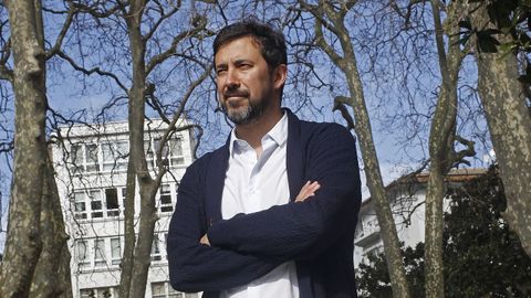 Antón Gómez-Reino, candidato de Podemos a presidir la Xunta de Galicia, en A Coruña
