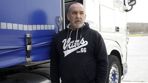 Andrés, camionero de A Coruña que suele hacer la ruta de Algeciras a Galicia