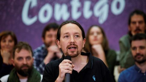 Pablo Iglesias, durante la presentacin del nuevo equipo que dirigir Podemos tras Vistalegre III