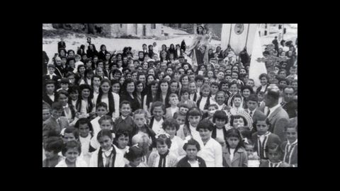 Procesión del Carmen en San Cibrao, en los años 50 del siglo XX