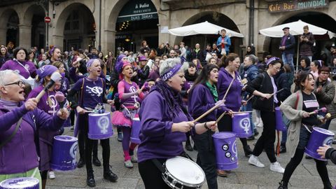 8M en Ourense.La Marcha Mundial das Mulleres recorrió la ciudad con su manifestación reivindicativa