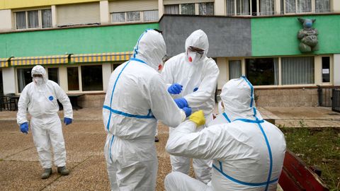 Labores de desinfección en Grado