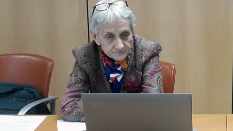 Carmen Suárez, consejera de Educación, en una reunión online