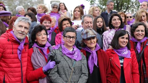 Miembros del Gobierno en la manifestación del 8M