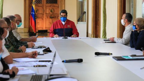 Maduro, durante una reunin para tratar la pandemia del coronavirus