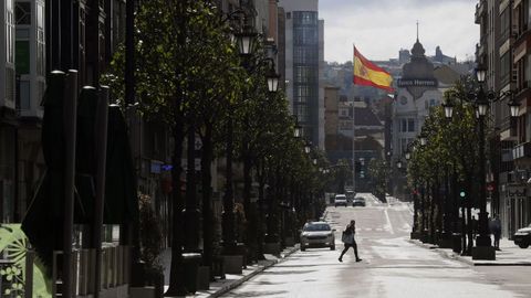 Aspecto que presenta la calle Ura de Oviedo