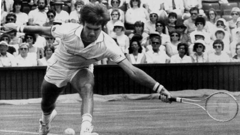 Jimmy Connors en un partido contra Simmonsson en 1984