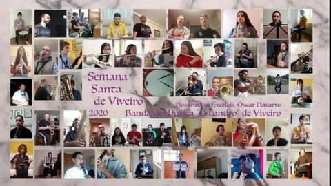 Medio centenar de músicos da Banda de Música O Landro graváronse nas súas casas durante o confinamento para ofrecer un concerto virtual