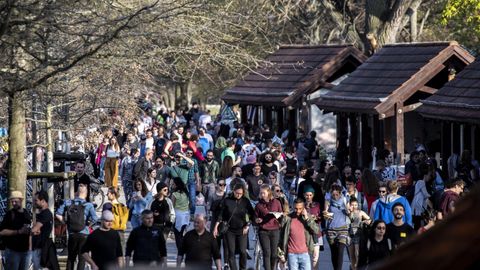 Imagen del domingo en el Treptower park de Berlín