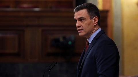 Pedro Sánchez, en su intervención en el Congreso