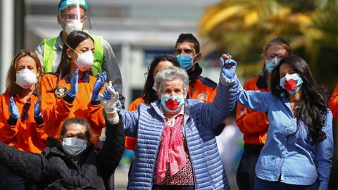 En la imagen, algunos de los últimos pacientes de ifema