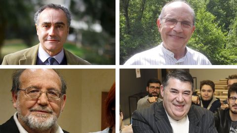 De izquierda a derecha y de arriba a abajo: Ernesto Pascual, Francesc Pallarés, Manuel Reyes Mate y Miguel Anxo Bastos