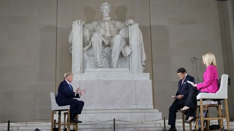 Trump escogió el memorial Lincoln para su entrevista a Fox News, su cadena amiga