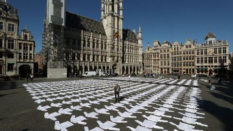 En Bruselas han protestado con chaquetillas de cocinero contra la falta de ayudas y propuestas para el sector de la hostelería