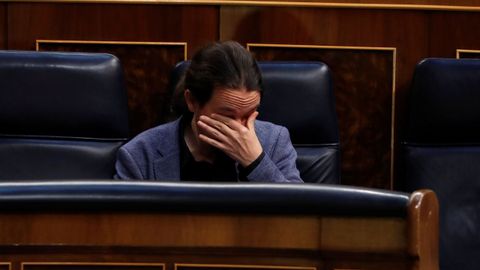 Pablo Iglesias, en la sesión del miércoles en el Congreso de los Diputados