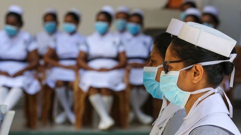 En Colombo, Sri Lanka, también celebraron el Día Mundial de la Enfermería