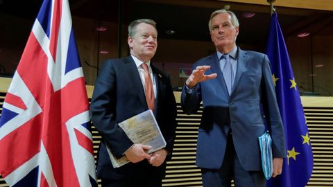 Frost y Barnier, en su anterior reunión cara cara en Bruselas, el 2 de marzo