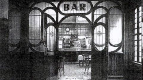 Entrada al bar de la estación de El Vasco, tal como lo diseñó Francisco Durán en el año 1905
