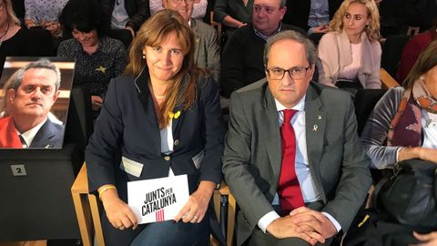 Borràs, junto a Torra, en un acto electoral el pasado año