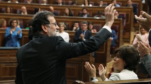 Rajoy, tras su discurso en el Congreso durante la moción de censura de los días 31 de mayo y 1 de junio del 2018