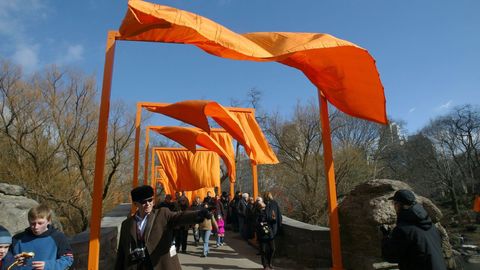 La obra «The Gates», presentada en Central Park, en febrero del 2005